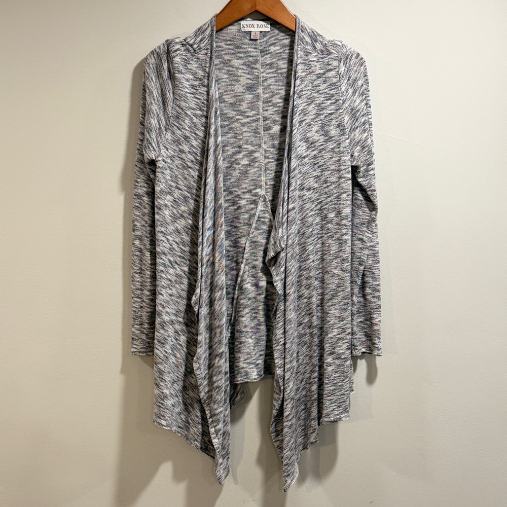 Knox Rose Women's Marled Gray Open Swing Cardigan Size S